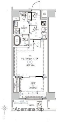 ベルシードアルファ押上イースト[1DK/35.15m2]の間取図