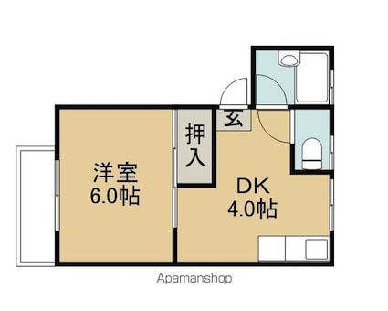 ハイツ北日吉№１．２[1DK/20m2]の間取図