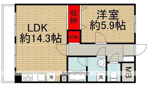 東京都武蔵野市吉祥寺本町２丁目[1LDK/48.6m2]の間取図
