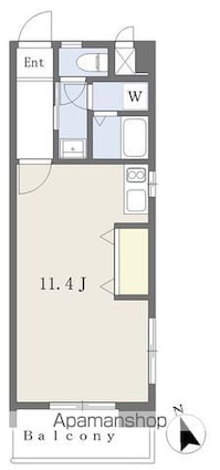 ベルエアー鷹子[1R/30.6m2]の間取図
