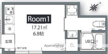 ＳＥＴＡＧＡＹＡ　Ｖｉｌｌａ[1K/17.21m2]の間取図