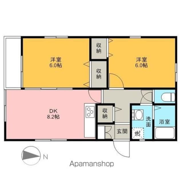メゾン・エスポワール[2DK/47.2m2]の間取図