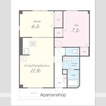 滋賀県大津市今堅田２丁目[2LDK/56.74m2]の間取図