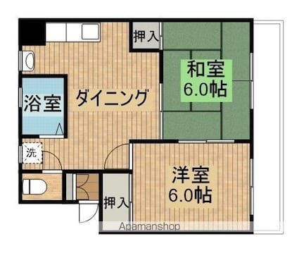 第一木野マンション[2DK/40m2]の間取図