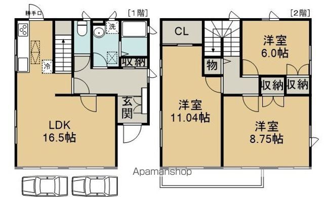 東武鉄道東上線 新河岸駅 徒歩7分 2階建 築25年の間取り写真