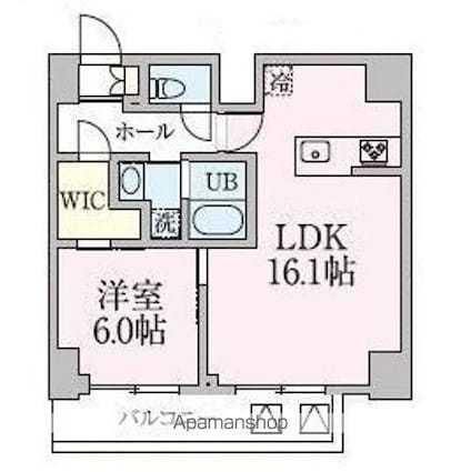 ブランシュワ[1LDK/51.43m2]の間取図