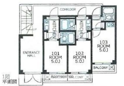 ジュネス上板橋[1R/13.15m2]の間取図