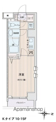 エスティメゾン錦糸町Ⅱ[1K/30.07m2]の間取図