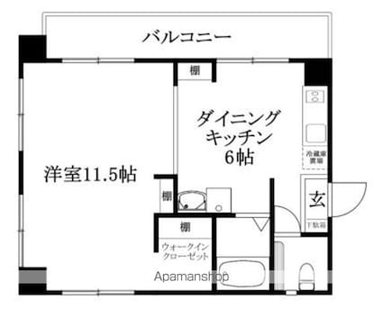 カシュクールハウス[1DK/38.88m2]の間取図