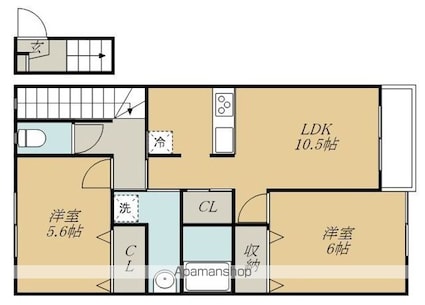 コンフォール[2LDK/57.8m2]の間取図