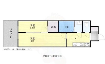 Ｄ．Ｃｌａｒｅｓｔ　ＭＥＬＤＩＡ早良街道[1K/25.95m2]の間取図