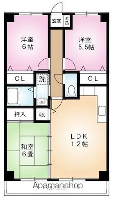 東京都青梅市千ヶ瀬町２丁目[3LDK/63m2]の間取図