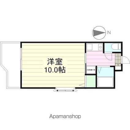松栄タワーイン宮城野[1K/26.64m2]の間取図