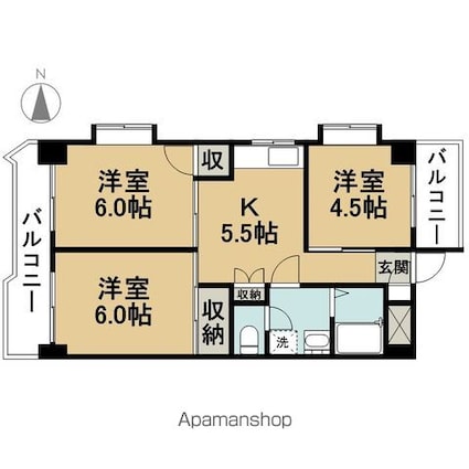 東京都江戸川区南葛西６丁目[3K/48.6m2]の間取図