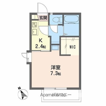 長野県長野市大字高田[1K/24.24m2]の間取図