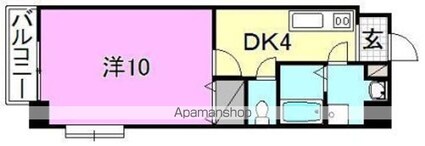 ドルーク南道後[1K/33.21m2]の間取図