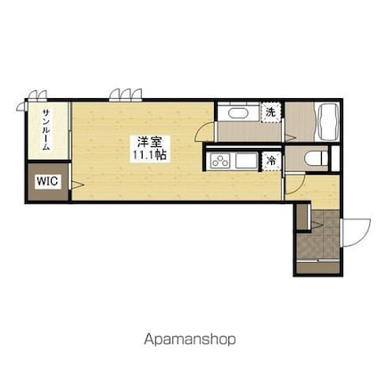 ソレイユ　ルヴァン[1R/35.54m2]の間取図
