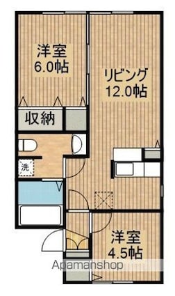 グランメール南田園[2LDK/50m2]の間取図