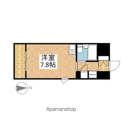 Ｋｏｍｏｄｏｋａｓａ　Ｍｉｗａ[1R/20.52m2]の間取図