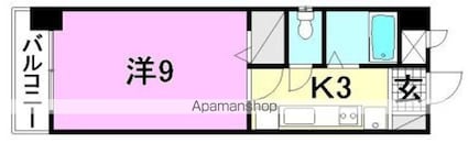 アマーレ中央[1K/28.06m2]の間取図