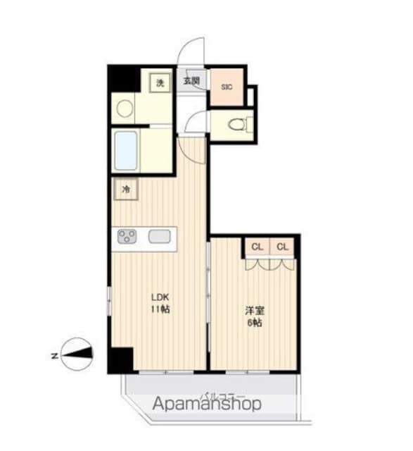 オーキッドレジデンス蔵前[1LDK/40.22m2]の間取図