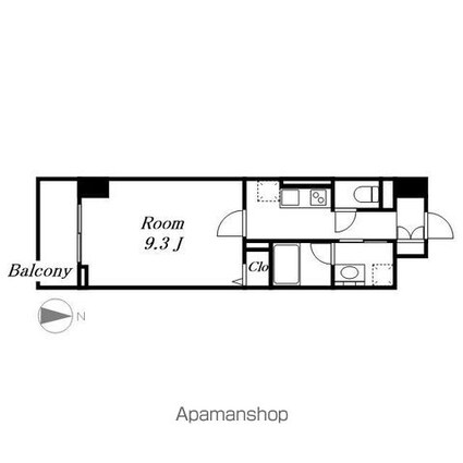 パルファン　ドゥ　ジョア[1K/31.14m2]の間取図