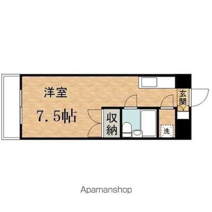 シティハウス多摩[1R/24.44m2]の間取図