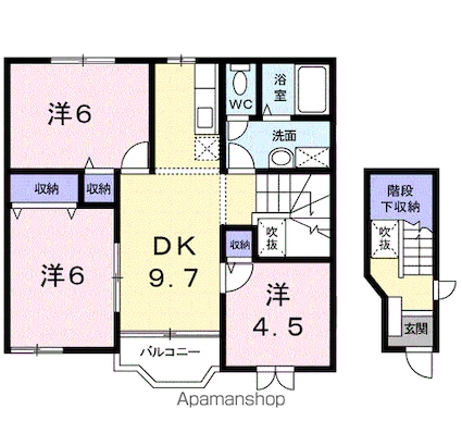 ラヴィーナⅠ[3DK/65.98m2]の間取図
