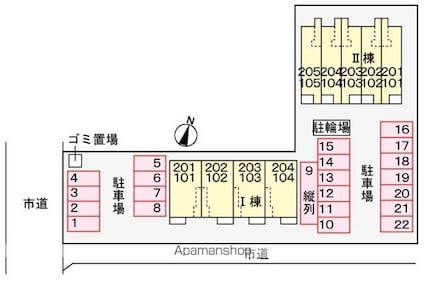 ドゥウェル　シンフォニー　Ⅱ[1LDK/43.79m2]の配置図