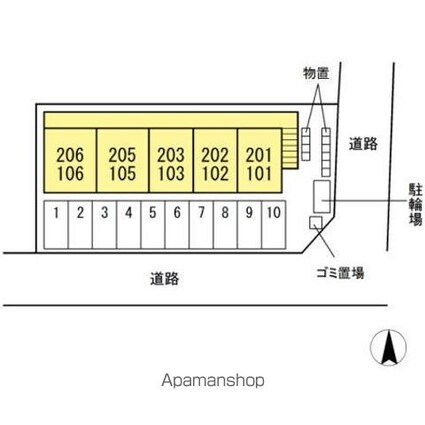 アクシス寺町[1K/29.25m2]の配置図