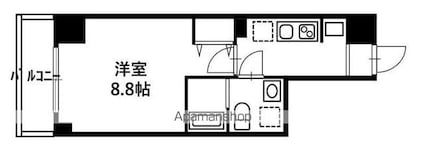 ＬＩＶＣＩＴＹ亀戸[1K/25.36m2]の間取図