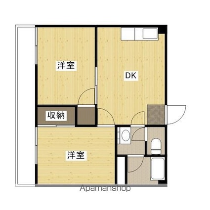 第２中村ビル[2DK/34.02m2]の間取図