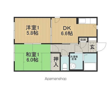 バリュージュＹ＆Ｍ[2DK/44.33m2]の間取図