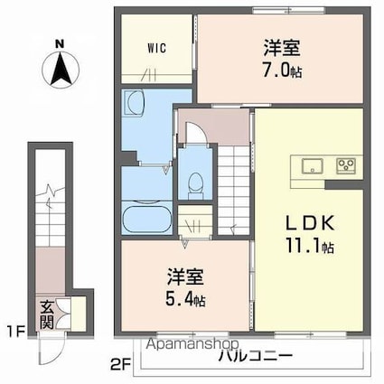 ユキコート斎院[2LDK/61.18m2]の間取図