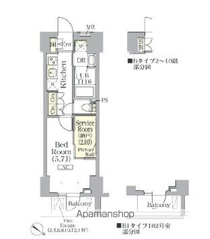 豊島区巣鴨のマンションの間取り