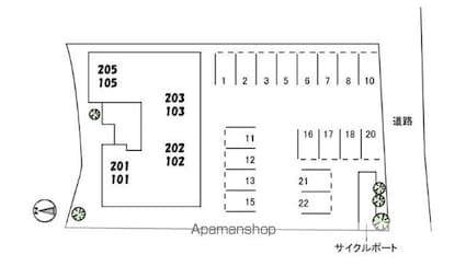 シャーメゾン　グラースⅡ[1LDK/43.67m2]の配置図