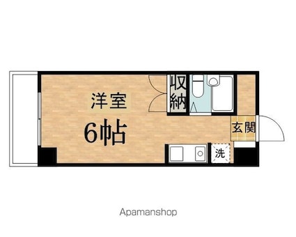 プランドール聖蹟[1R/19.25m2]の間取図