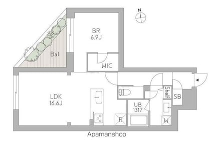 東京都杉並区天沼１丁目[1LDK/56.08m2]の間取図