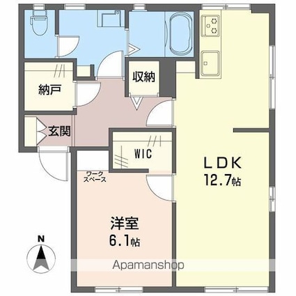 シティクレスト[1LDK/50.54m2]の間取図