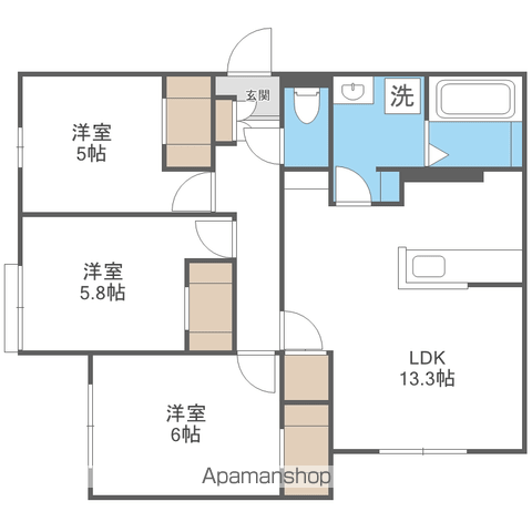 尼崎市東園田町3丁目共同住宅の間取り写真