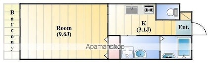 Ｔａｃ　Ｆｏｒｅｓｔ[1K/29.7m2]の間取図