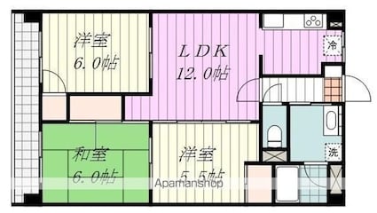 アイヒルズ松山[3LDK/63.52m2]の間取図