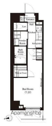 アーバンパーク江古田の森[1K/25.52m2]の間取図