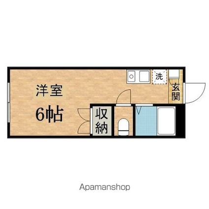 グリーンヒルズＫ[1R/19.87m2]の間取図
