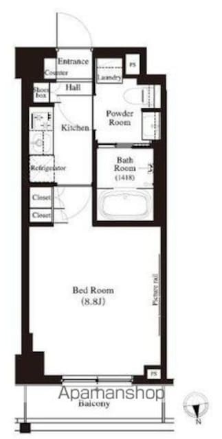 アーバンパーク江古田の森[1K/27.88m2]の間取図