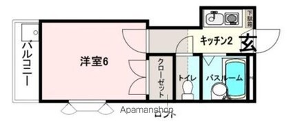 プレシアス紅葉町[1K/18.63m2]の間取図