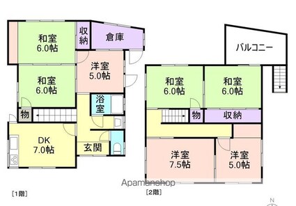 岩橋戸建（１６４６－５８）[7DK/84.87m2]の間取図