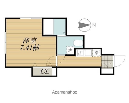 東京都立川市富士見町３丁目[1K/23.4m2]の間取図