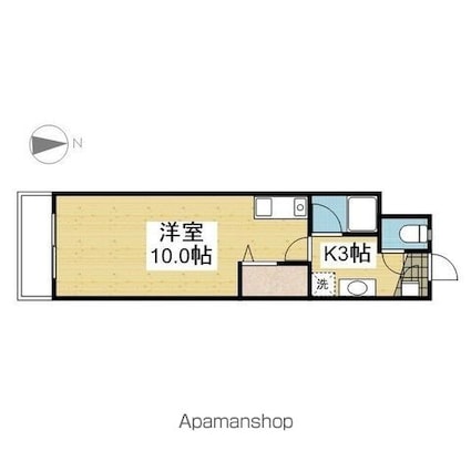 第２マンションふじ[1R/20.25m2]の間取図