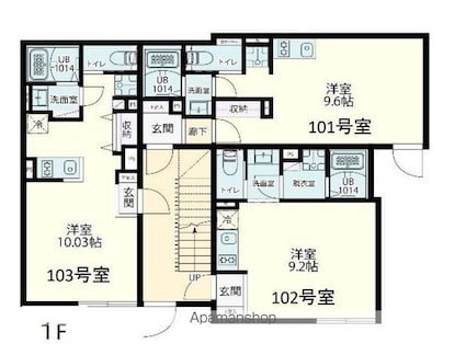 Ｆｏｌｓ　Ｃｌａｓｓ　四谷三丁目[1R/24.95m2]の間取図